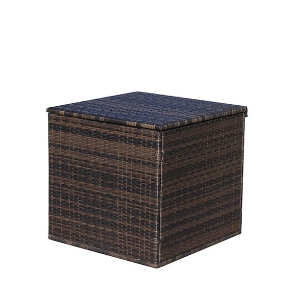 Unbranded 65 Gal. Brown Wicker Outdoor Deck Box
