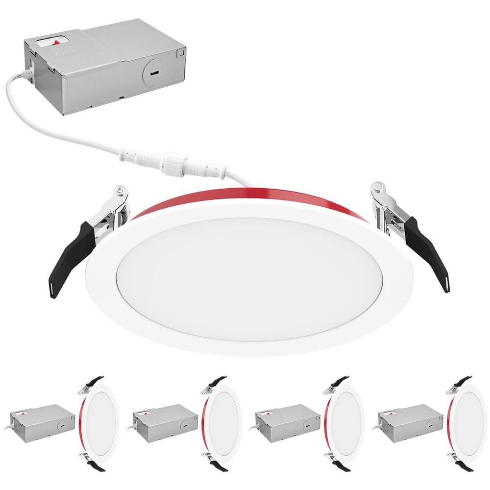 6 In. Integrated LED Recessed Light, 5CCT, 2 Hour Fire Rated, 1100LM, 13W, Dimmable, CRI90, IC Rated, UL Listed 4 Pack price history on PriceWatchPro