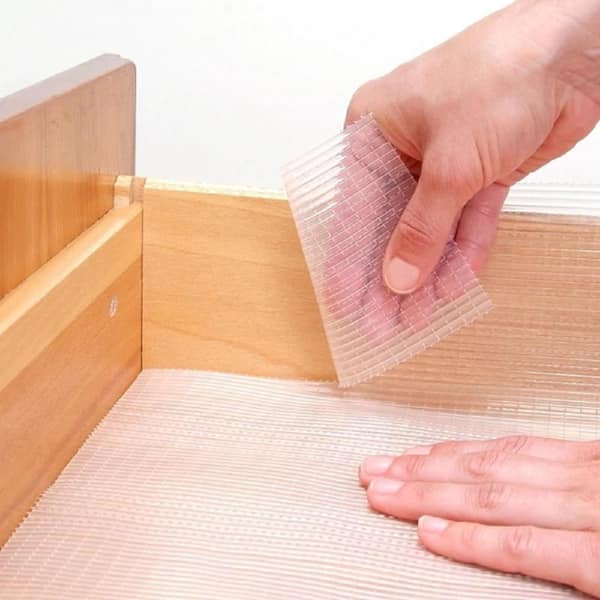 4 Roll Shelf Liner Non Adhesive Drawer Mat No Slip Grip Ribbed 12