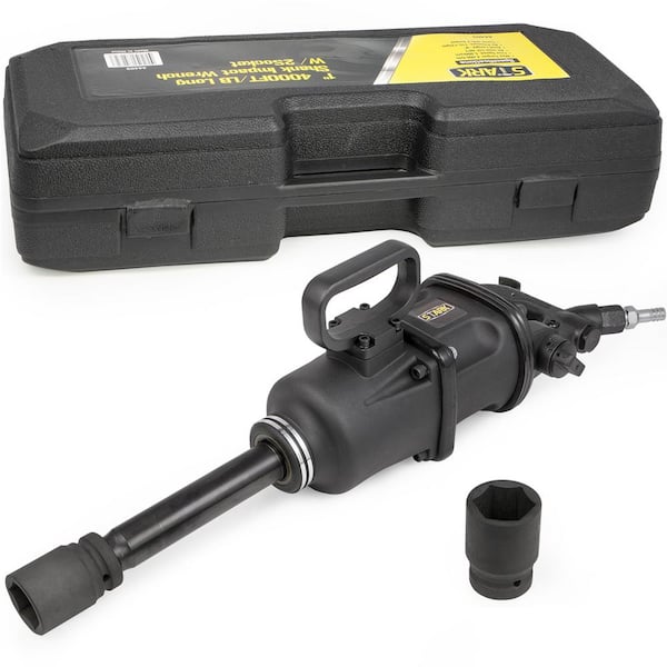 STARK USA 4,000 ft./lbs. 1 in. Heavy-Duty Long Shark Air Impact Wrench with 8 in. Extended Anvil