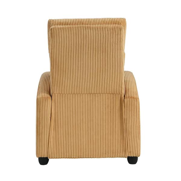 Lazzara Guthrie Yellow Corduroy Manual Push Back Recliner 9588YLW