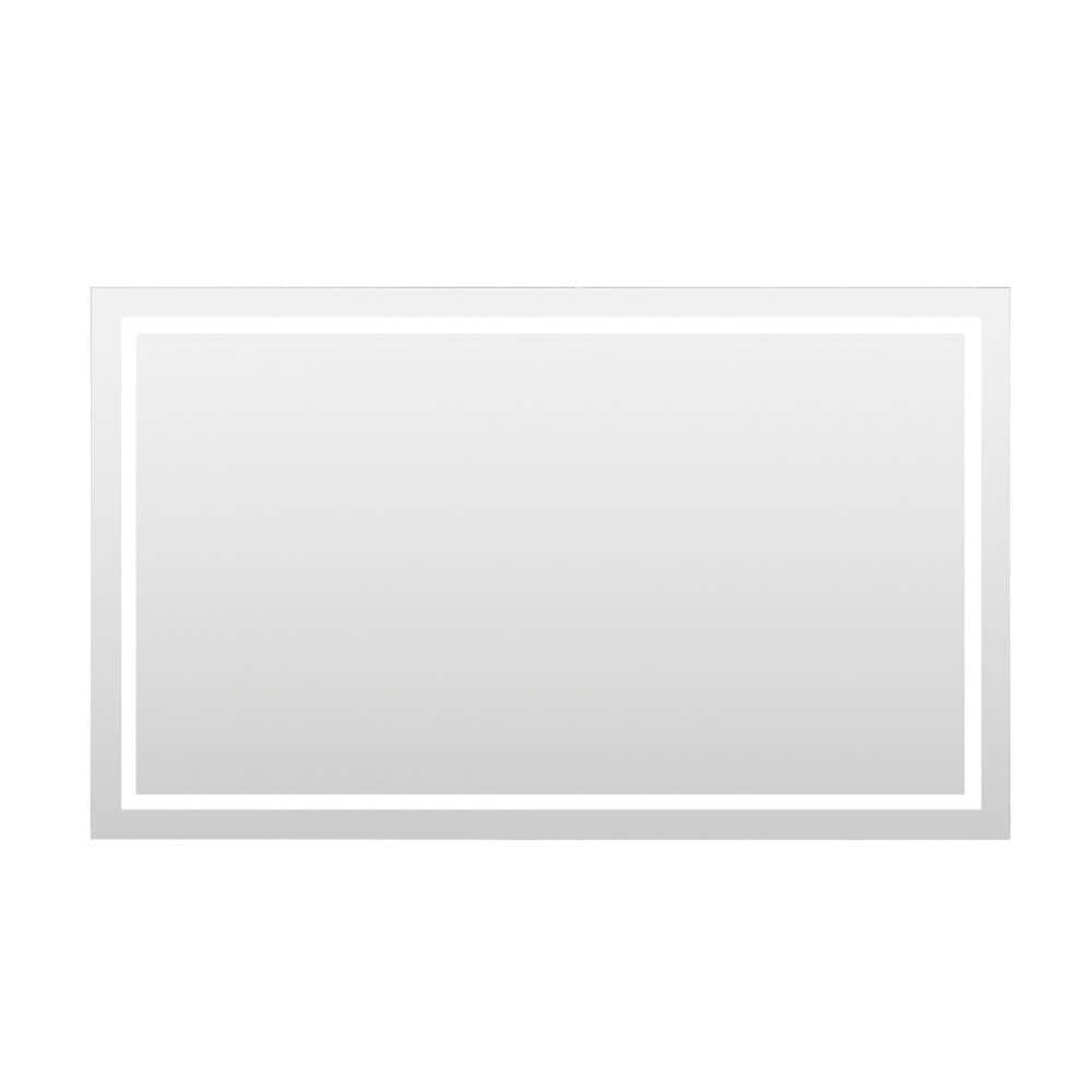 Miramar 60 in. W x 36 in. H Large Rectangular Frameless LED Wall Bathroom V
