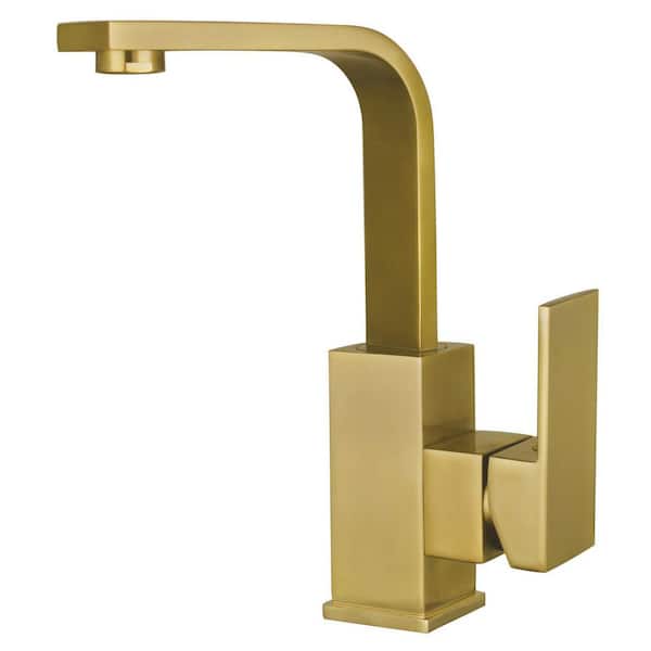 Kingston Brass Claremont Single-Handle Single Hole Bathroom Faucet with Push Pop-Up in Brushed Brass