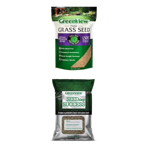 3 lbs Ryegrass Blend (1500 sq ft) and 38 lbs Mulch with Fertilizer Combo