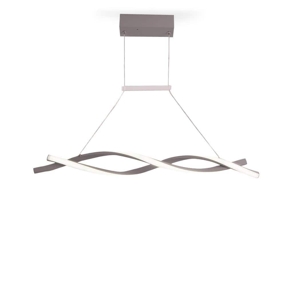 Reviews for OUKANING 39.37 in. 1Light Gray Modern Wave Shape Shaded