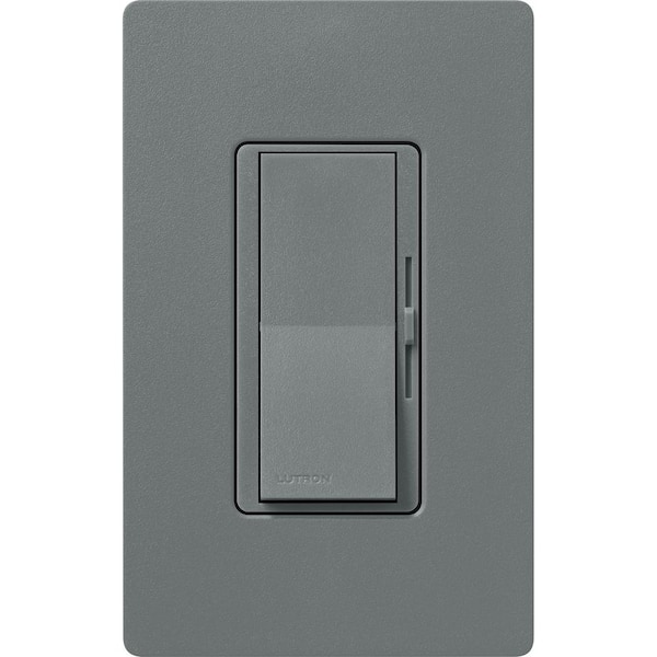 Lutron Diva Reverse-Phase Rocker Dimmer Switch, 250-Watt LED/Single Pole or 3-Way, Neutral Required, Slate