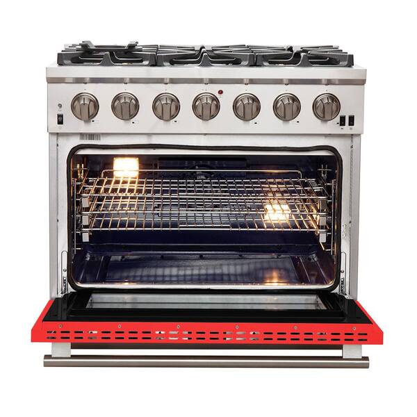 Forno Capriasca 36 Freestanding Gas Range Red