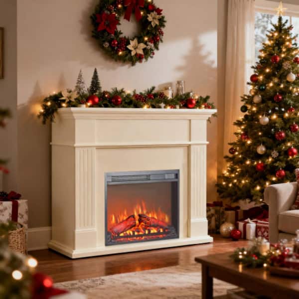 23 in. 5000BTU Recessed Electric Fireplace Insert with Adjustable Temperature, Overheat Protection