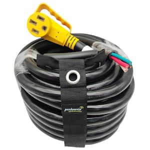 50 ft. 6/3+8/1 50 Amp 125/250-Volt NEMA 14-50R Female Connector to 4-Wires Replacement Power cord with Handle, Black