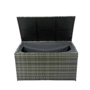 New Outdoor Storage Box, Extra Large Storage Capacity 200 Gal. Wicker Patio Deck Boxes with Lid for Indoor Outdoor