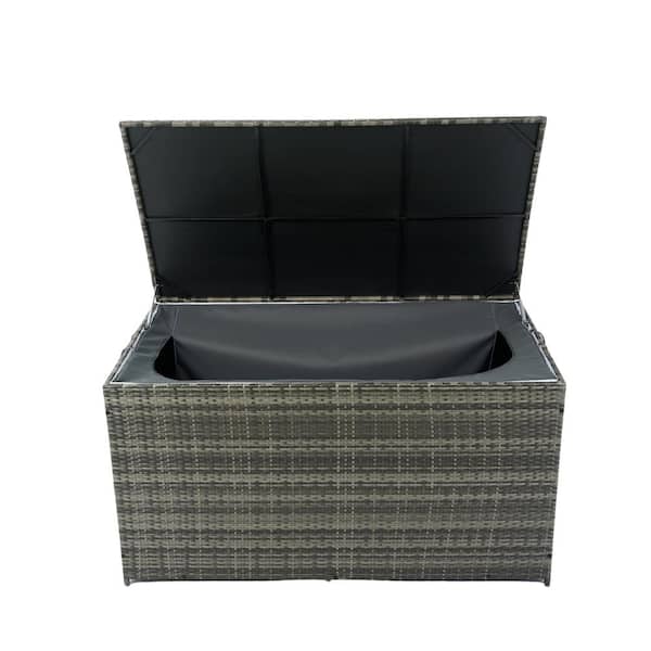 Unbranded New Outdoor Storage Box, Extra Large Storage Capacity 200 Gal. Wicker Patio Deck Boxes with Lid for Indoor Outdoor