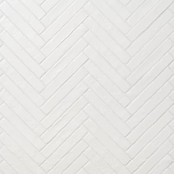 Ivy Hill Tile Virtuo Matte White 1.45 in. x 9.21 in. Crackled Ceramic Subway Wall Tile (4.65 sq. ft./Case)