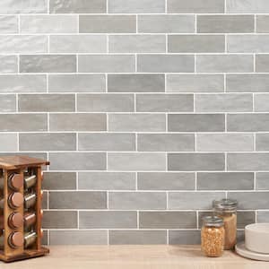 Kingston Gray 3 in. x 8 in. Glazed Ceramic Wall Tile (5.38 sq. ft./case)
