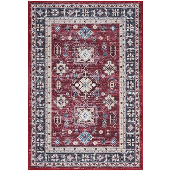 Nourison Fulton Red  Doormat 2 ft. x 3 ft. Medallion Traditional Area Rug