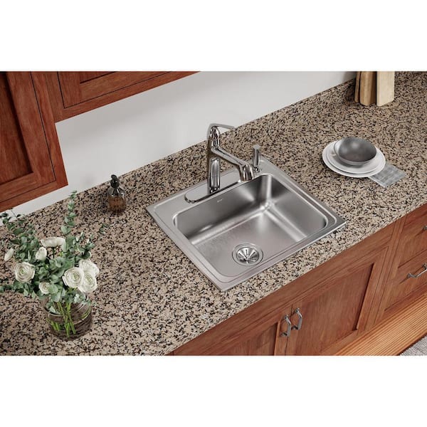 Celebrity 22 in. Drop-in Single Bowl 20-Gauge Stainless Steel Kitchen Sink Only