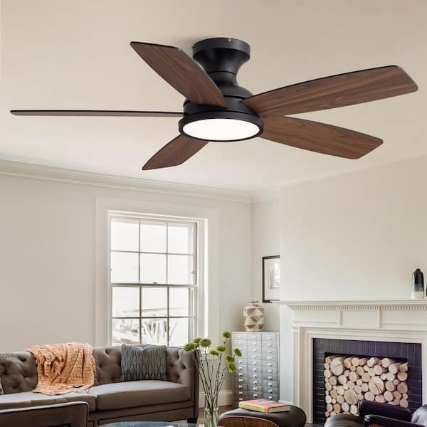 Hampton Bay Cardiff 42 in. Matte Black Flush Mount Standard Indoor