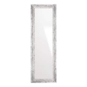22.5 in. W x 72 in. H Weathered Timber Inspired Rustic White and Gray Sloped Framed Wall Mirror