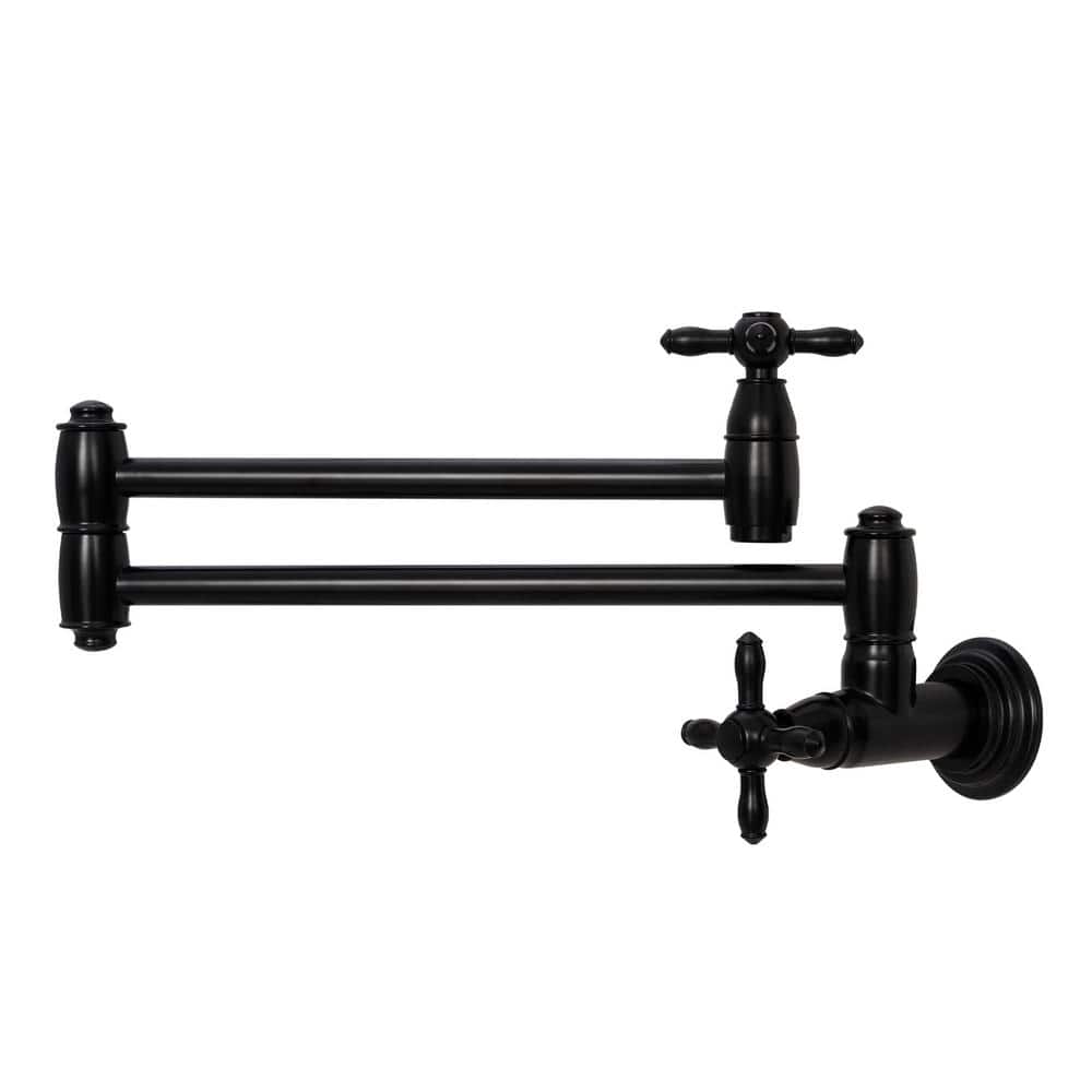 Pot Filler Faucet - Solid Brass Wall Mount Kitchen Faucets with Double Join