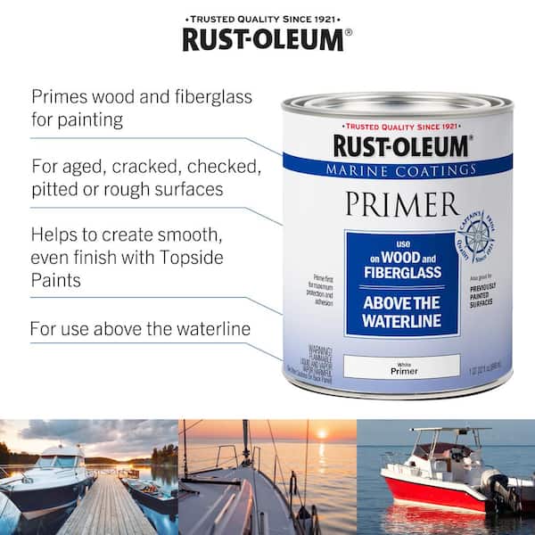 1 qt. Flat White Water Based Wood and Fiberglass Primer (Case of 2)