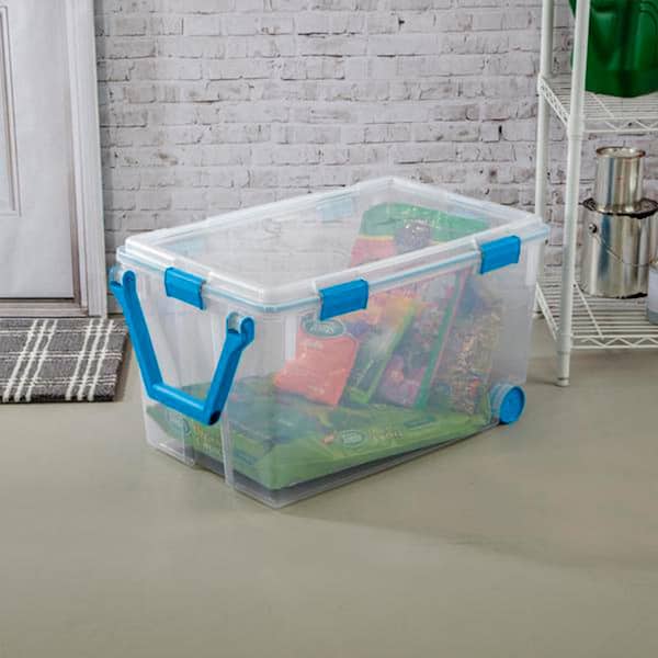 Sterilite 108 qt. Clear Stacker Storage Container Tote with Latching Lid (8-Pack)