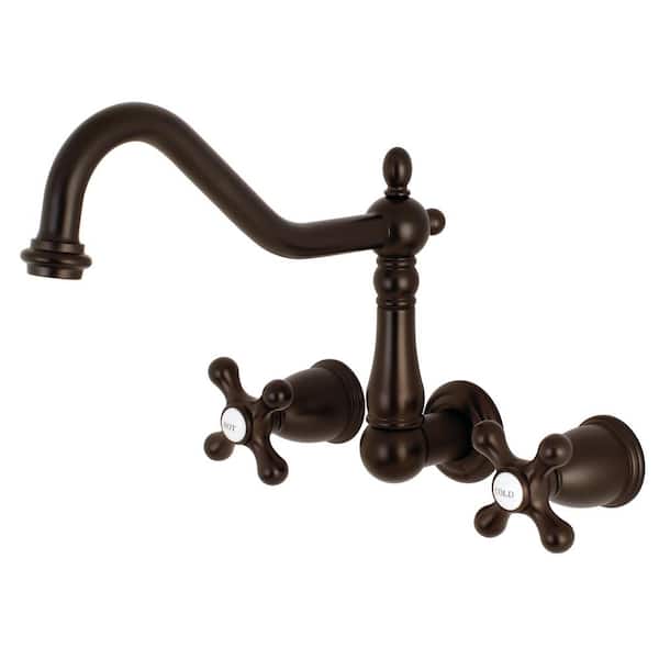 Heritage 2-Handle Wall-Mount Roman Tub Faucet in Oil Rubbed Bronze (Valve Included)