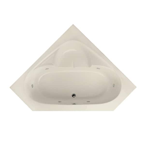 Hydro Systems Studio 60 in. Acrylic Corner Drop-in Whirlpool Bathtub in Biscuit