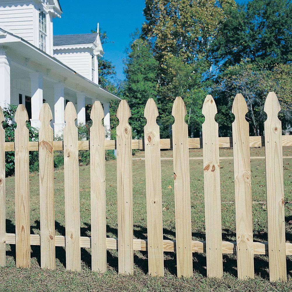 3 4 In X 3 1 2 In X 4 Ft Pressure Treated Pine French Gothic Fence Picket 0104040110f00 The Home Depot 3 4 In X 3 1 2 In X 4 Ft Pressure Treated Pine French Gothic Fence Picket 0104040110f00 The Home Depot