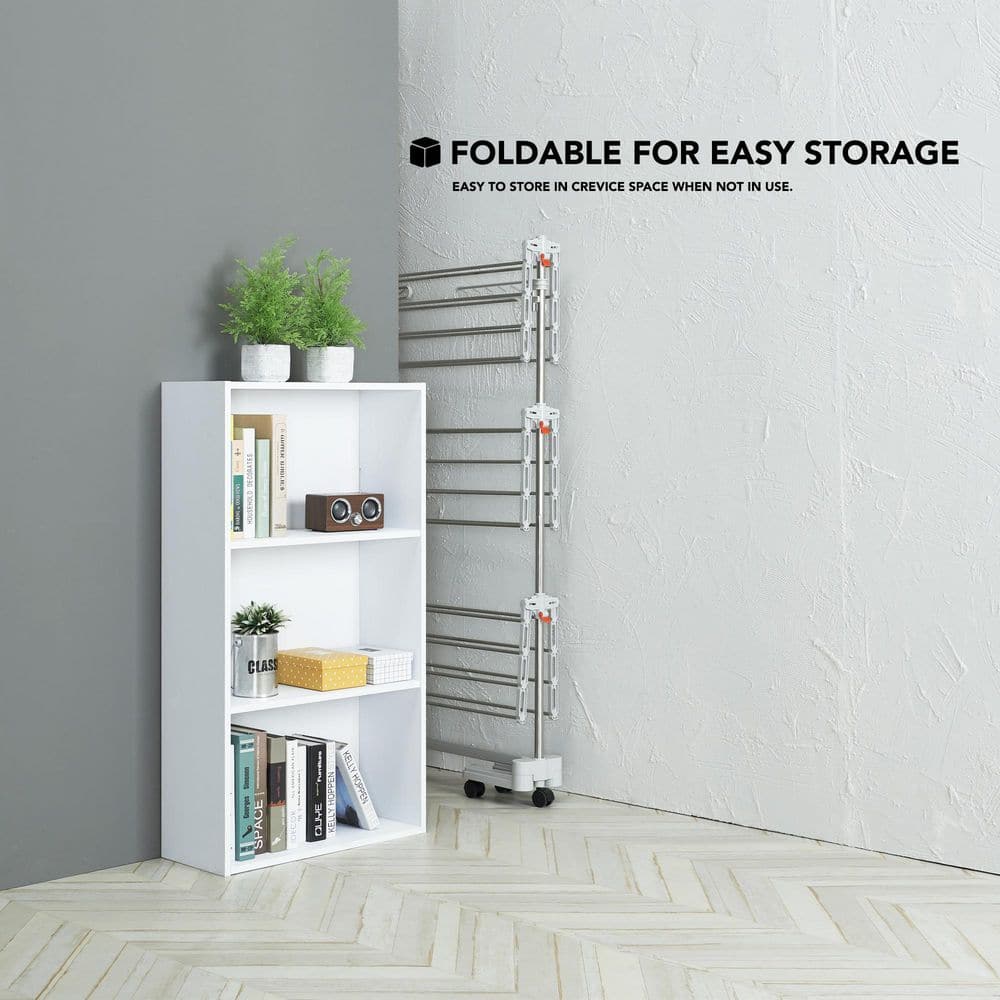 Stainless Steel 3-Tier Foldable Clothes Drying Rack with Adjustable Trays