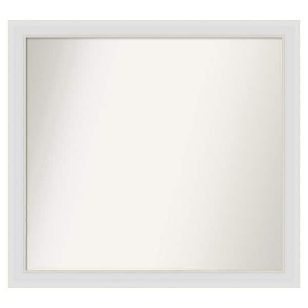 Amanti Art Flair Soft White Narrow 36 in. x 33 in. Custom Non-Beveled Satin Recyled Polystyrene Bathroom Vanity Wall Mirror