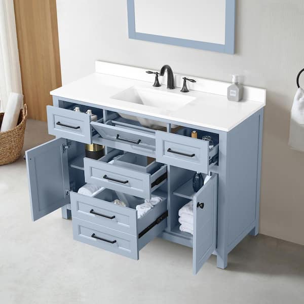 Queen 48 Full Sonoma Wall Mount Single Sink Modern Bathroom Vanity