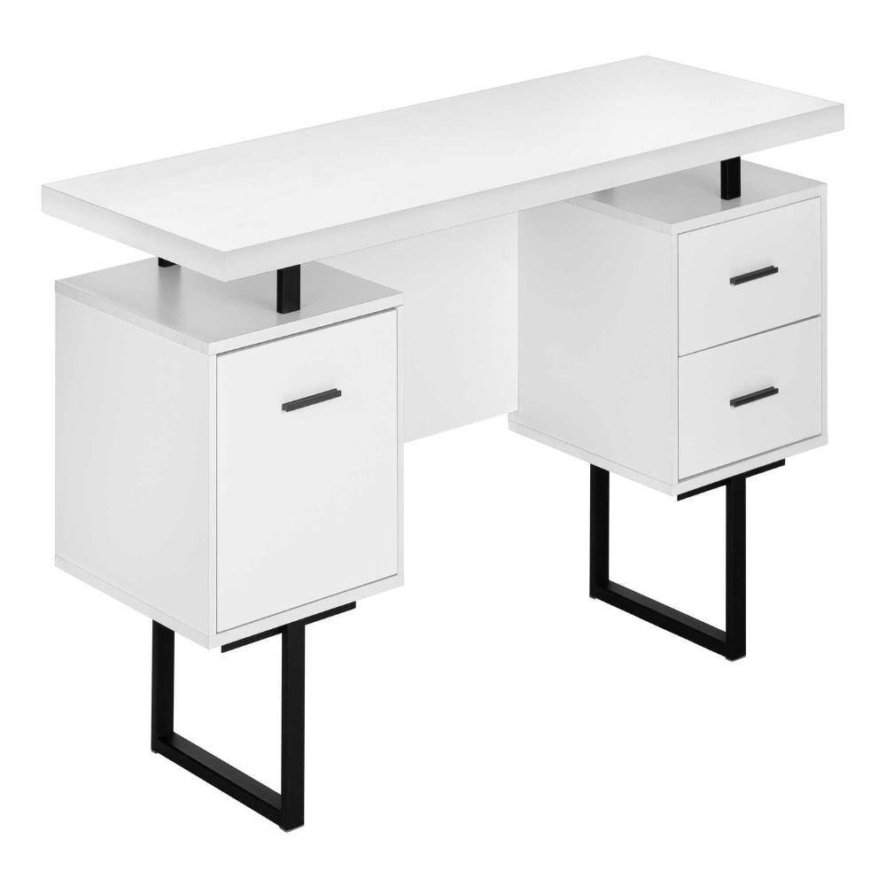 60 in. L x 23.75 in. D x 30.25 in. H White Laminate Computer Desk with 2 Drawers & File Drawer, Reversible price history on PriceWatchPro