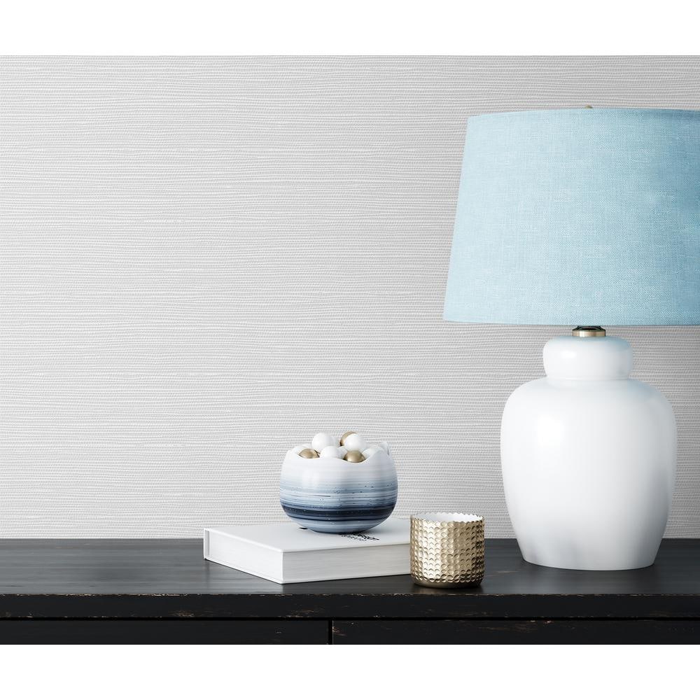 White Faux Grasscloth Paintable Peel and Stick Wallpaper
