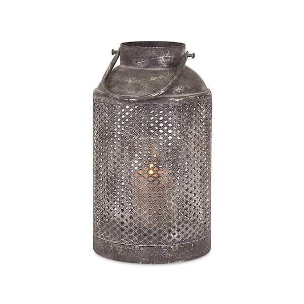 IMAX Homestead 7.5 in. Antiqued Silver Metal Lantern