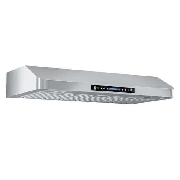 36 in. 900 CFM Ducted Under Cabinet Range Hood in Stainless Steel with 3-Way Venting, Long-term Warranty and LED Lights