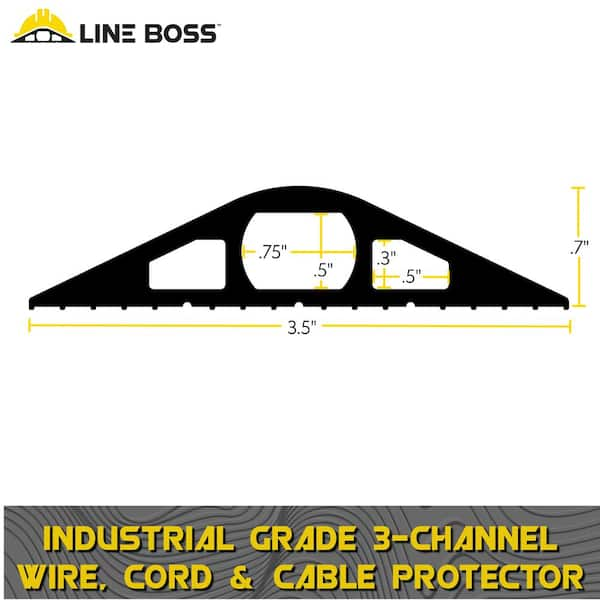 Cable Man 6000-5C 5 ft. Residential Grade 3-Channel Black Wire, Cord, and Cable Protector