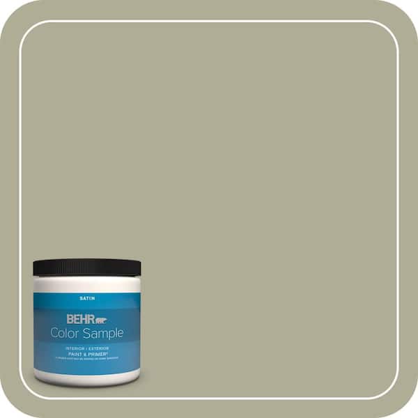 BEHR PREMIUM PLUS 8 oz. #MQ6-27 Sage Wisdom Satin Enamel Interior/Exterior Paint & Primer Color Sample