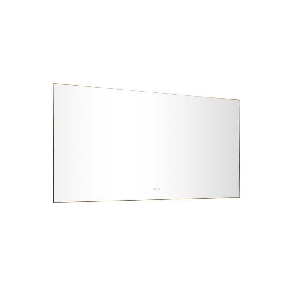 72 in. W x 36 in. H Rectangular Framed LED Lighted Wall Mounted Bathroom Va