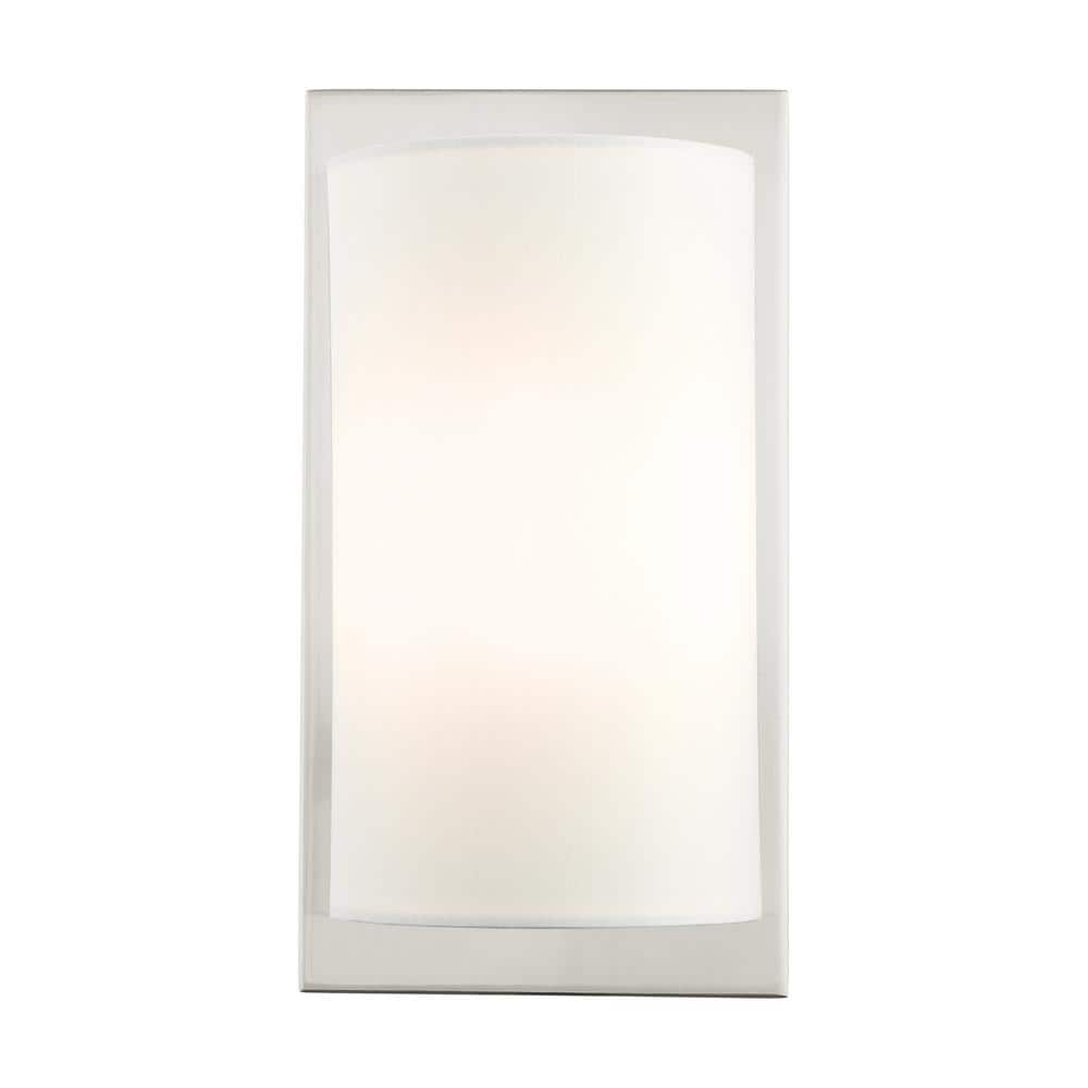 Brushed Nickel Wall Sconce with Off-White Fabric Shade