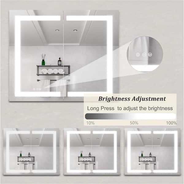 Ziyudura 36 in. W x 30 in. H Rectangular Aluminum Recessed
