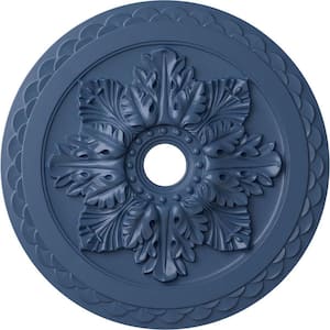 2" x 23-5/8" x 23-5/8" Polyurethane Bordeaux Deluxe Ceiling Medallion, Hand-Painted Americana