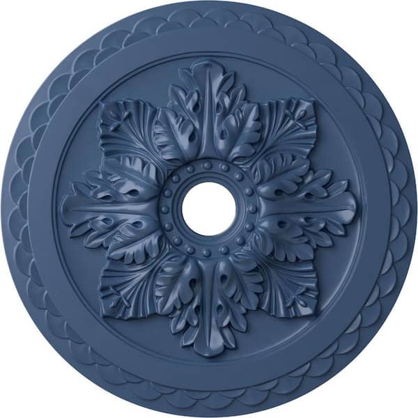 Ekena Millwork 2" x 23-5/8" x 23-5/8" Polyurethane Bordeaux Deluxe Ceiling Medallion, Hand-Painted Americana