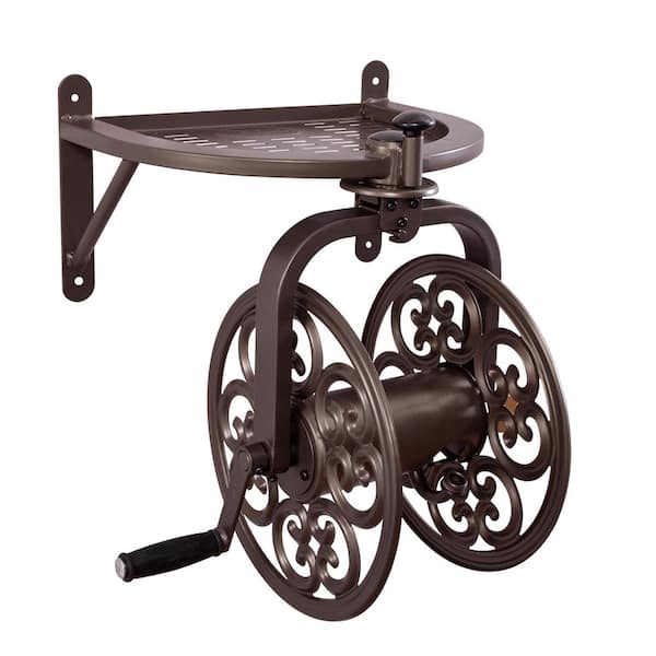 125 ft. Bronze Steel Rotating Wall Mounted Garden Hose Reel