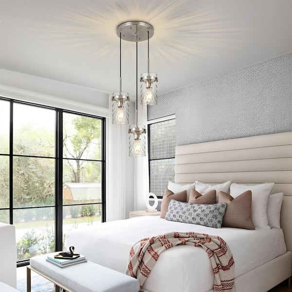 Henveton Jasslynn 3-Light Brushed Nickel Modern Pendant Light with
