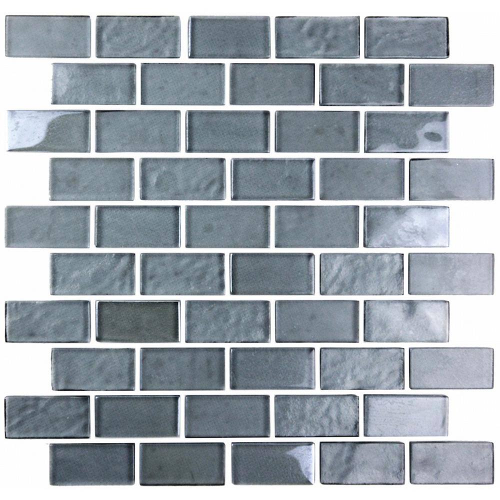 Landscape Translucent Blue Gray 10 in. x 11 in. Brick Textured Glossy Glass Mosaic Pool Tile (9.24 sq. ft./Case) price history on PriceWatchPro