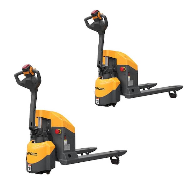 Full Electric Pallet Truck w/ 48 in. x 27 in. Fork 3 in. Lowered (2-Pack) 4400 lbs. 24-Volt/105AH GEL Battery