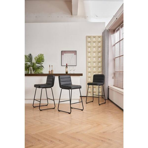 Home 2 Office Lakeview 26 in. Black Low Back Metal 36.42 in