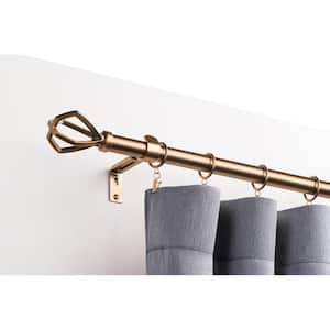 Aerial 144 in. Single Curtain Rod in Bronze-Dore with Finial