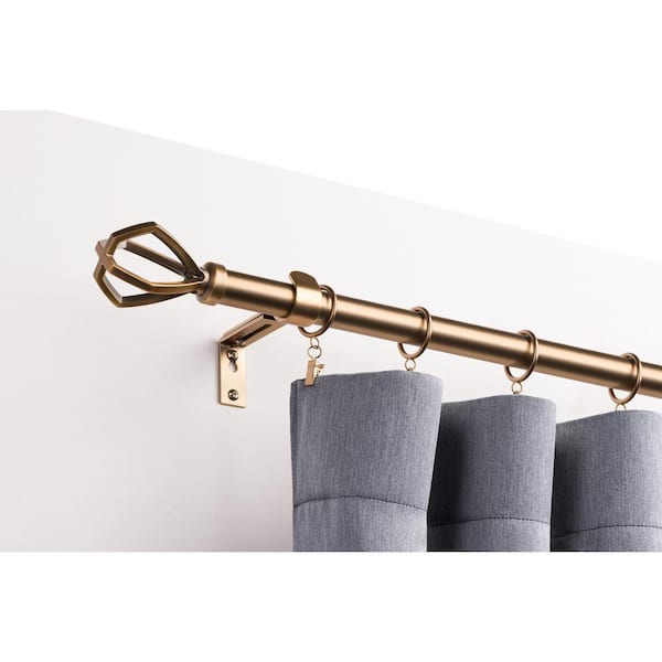 Aerial 72 in. - 144 in. Adjustable Single Curtain Rod 1 in. in Bronze Dore with Finial