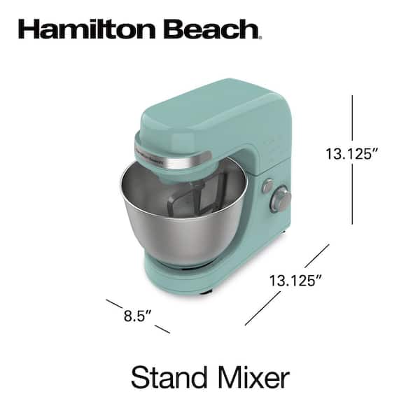 Hamilton Beach 4 Quart 7-Speed Aqua Stand Mixer with Tilt Head 
