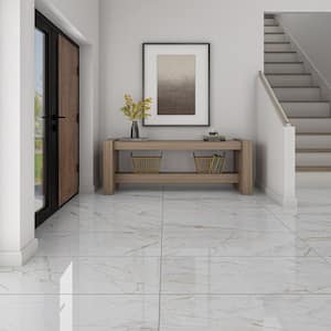 Kesler Marble Avorio 24 in. x 48 in. Glazed Porcelain Floor and Wall Tile (15.5 sq. ft./case)
